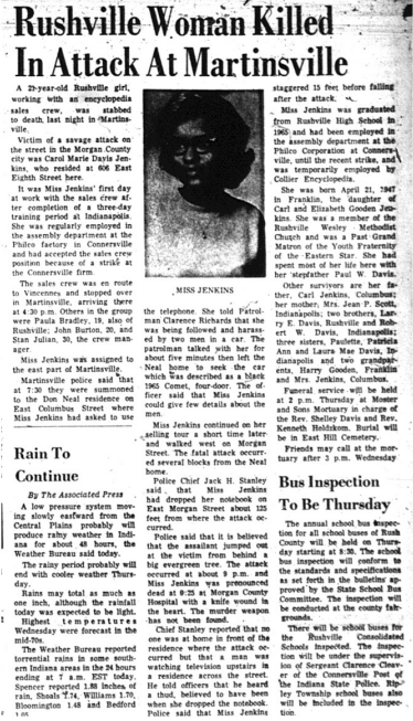 martinsville indiana  Carol Jenkins Murder Headline